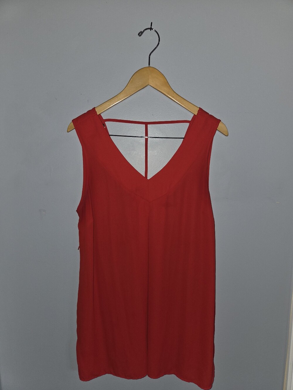 Red Sleeveless V-Neck Maternity Blouse
